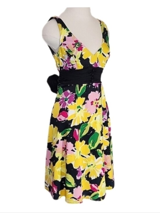 B. Smart Dresses & Skirts - B.Smart Dress Cotton Floral Sleeveless Black Size 8